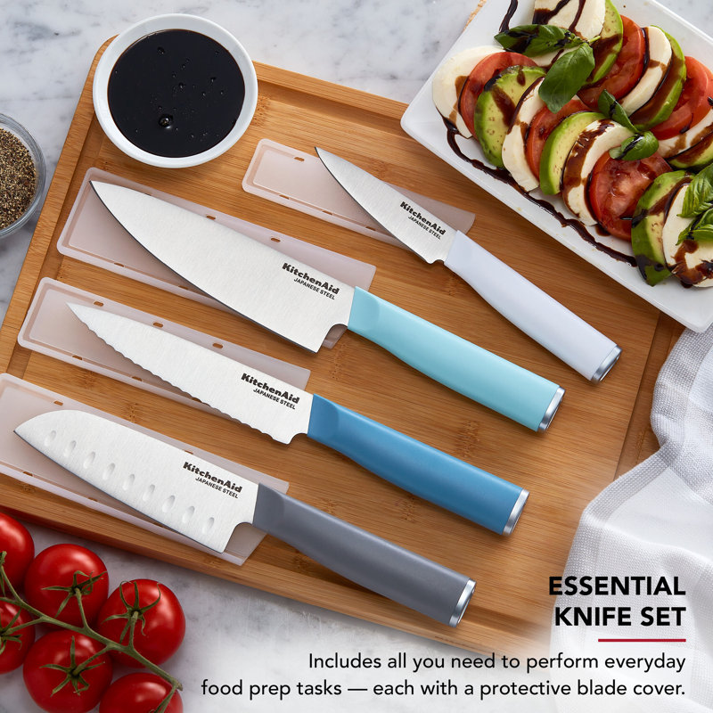 Kitchenaid Classic Chef Knife Set, 4 Piece, Gray Assorted