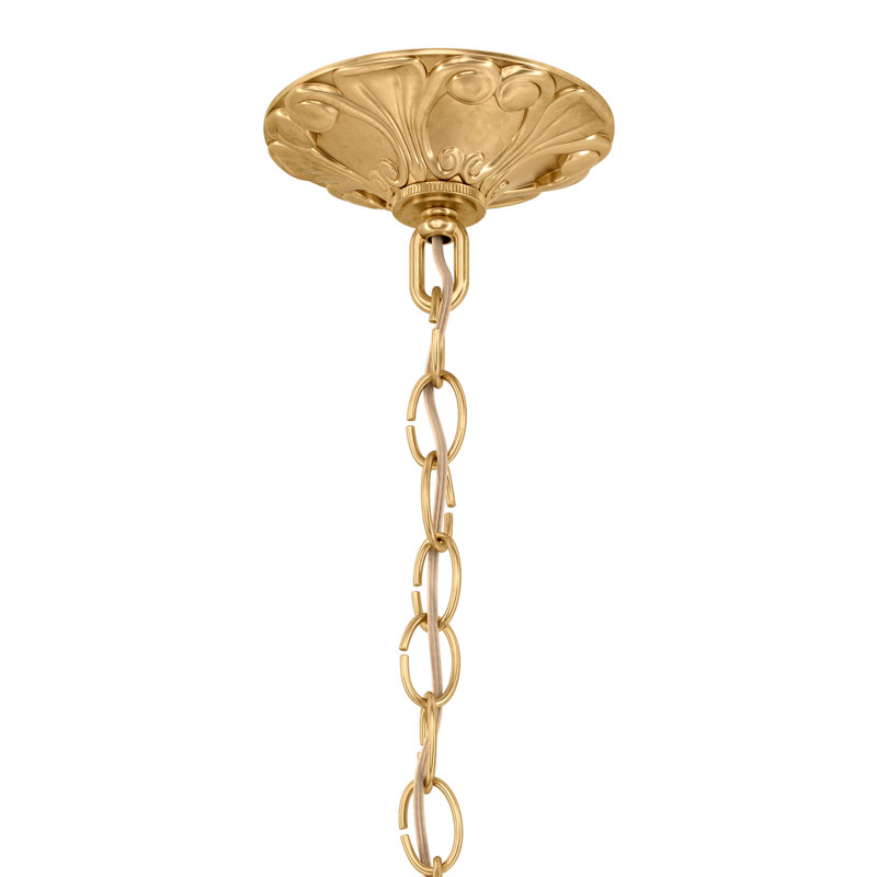 La Scala 8 Light 25in x 34in Chandelier in Florentine Bronze with Clear Radiance Crystals, Heirloom Gold, Czech