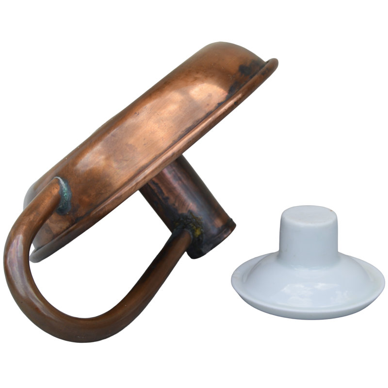Handmade Americana Copper Candleholder With Ceramic Top