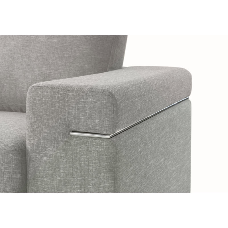 Chaise avec accoudoirs en tissu tissé gris clair