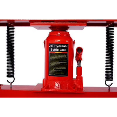 Presse hydraulique d'atelier de 20 tonnes, cric bouteille, acier rouge, monobloc, avec plateaux de presse réglables pour le pliage et le redressage