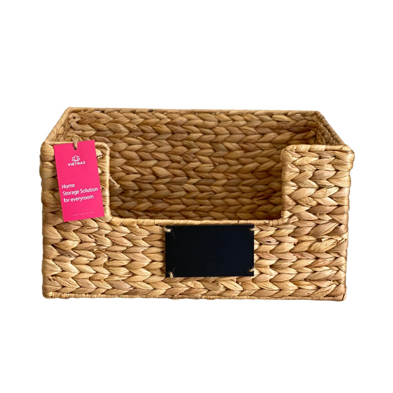 Nesting Basket For Storage, Storage Basket Bathroom Shelfs With Chalkboard Maker, Chalkboard Label, Rectangular Woven Basket For Organizing Pantry Shelves, Snack Storage Basket By Size