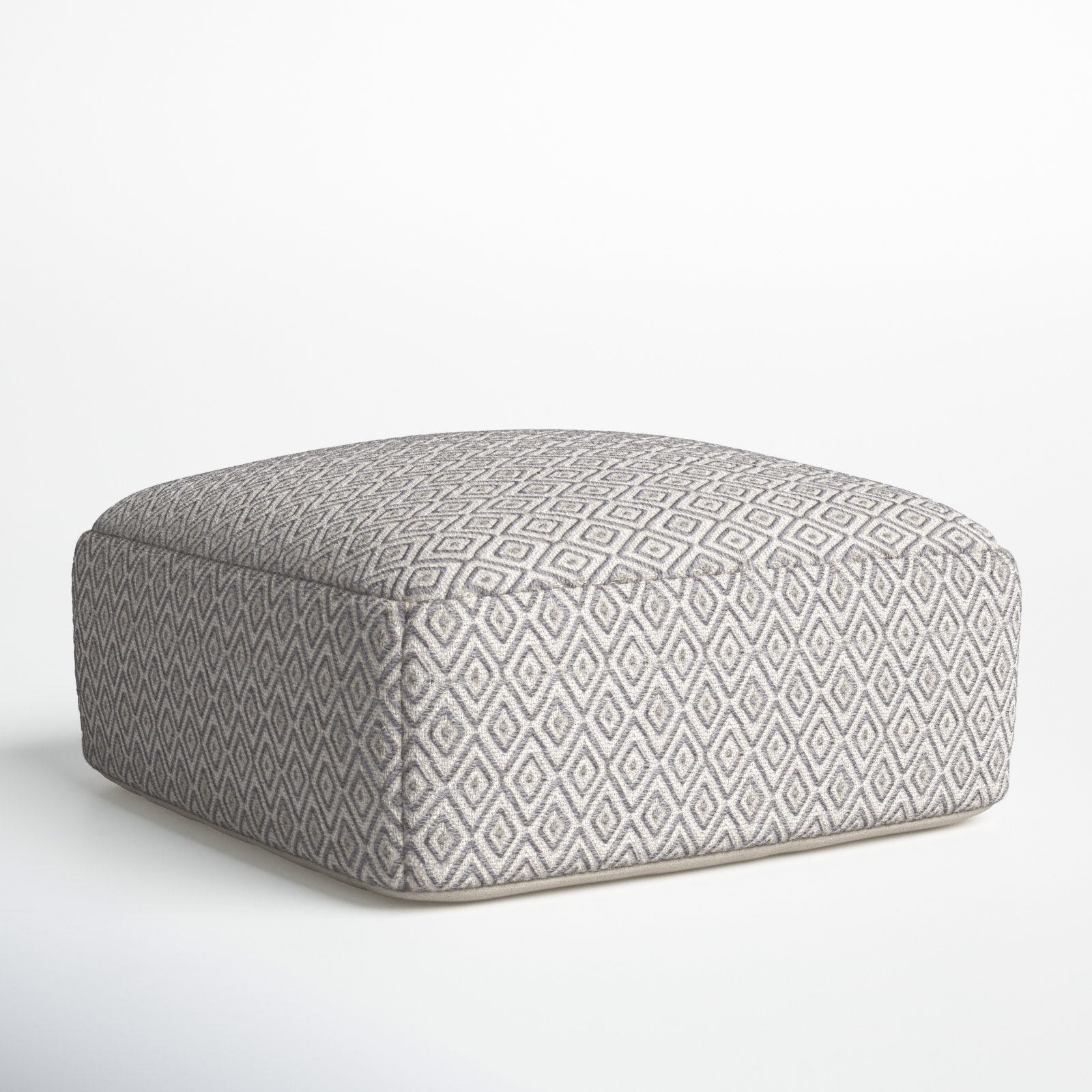 lyanola 34" Pouffe, Beige/Gray