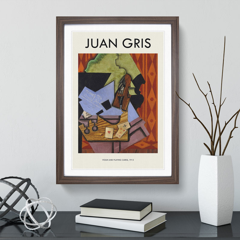 Violin Still Life Vol.2 by Juan Gris - Picture Frame Art Prints, Walnut, 36cm H x 27cm W x 2cm D