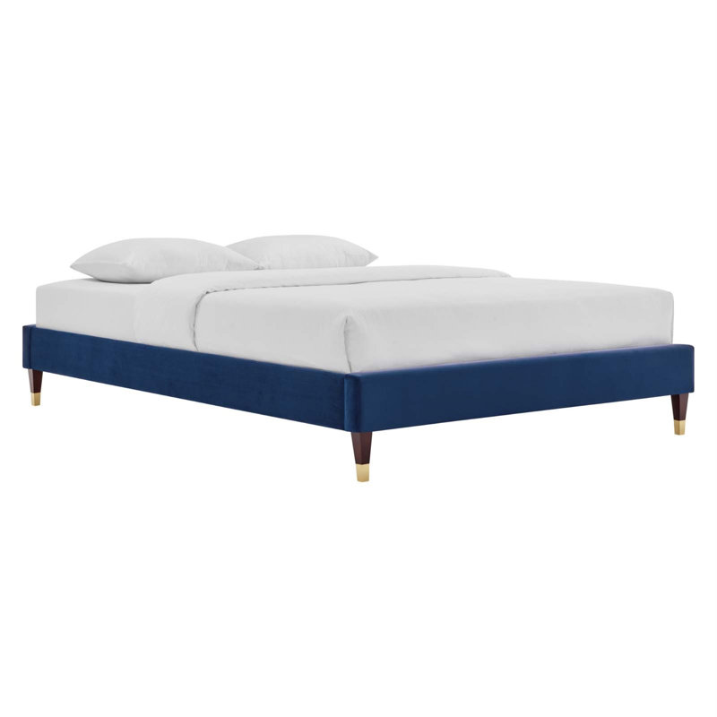 Structure de lit Harlow Performance, Bleu marine, Double
