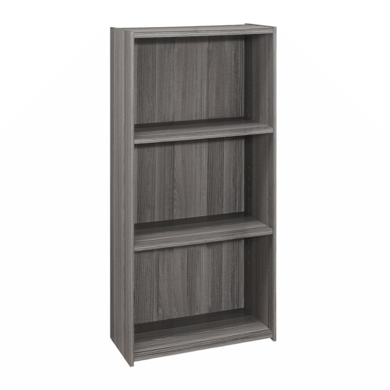 Bibliothèque, bibliothèque, 4 niveaux, H 36 po, bureau, chambre à coucher, stratifié, transitionnel, Gris