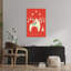 Oh Deer Christmas Is Here Red Bold Minimalist Playful Deer Winter Wall Art Print by Annick - Wrapped Canvas Print-152926958