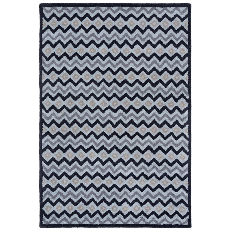 Zeinoun Hand Tufted Wool Chevron Rug, Rectangle 4' x 6'