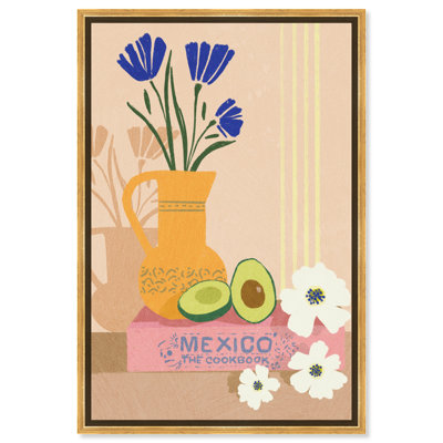 Cookbook and Avocado Canvas Modern Kitchen Print by Art Remedy