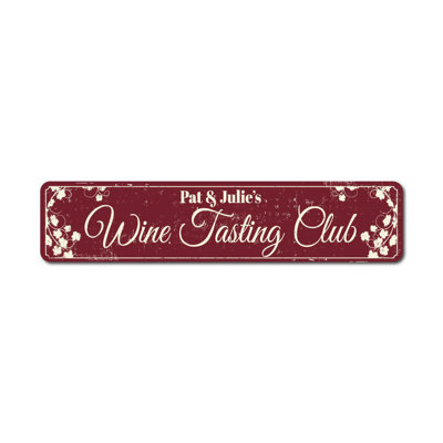 Plaque en métal «Wine Tustation Club»