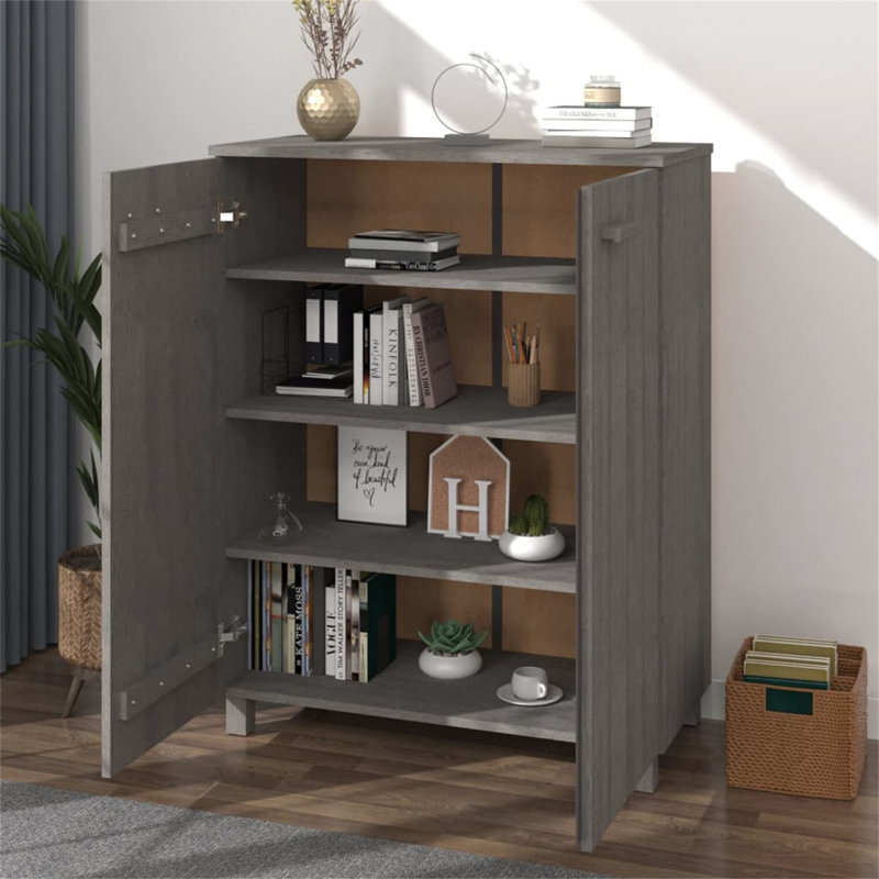Jezelle 16 Pair Shoe Storage Cabinet, Light Grey