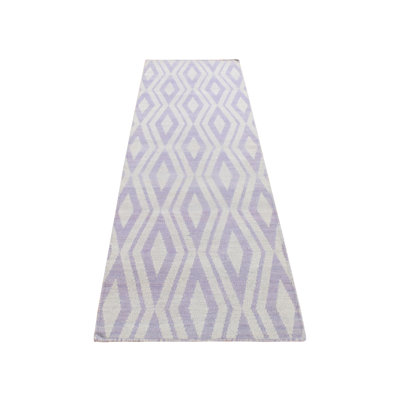 2'8"x8' Purple Wool Hand Woven Flat Weave Reversible Kilim Runner Rug 4CE7E94A44FA4F3E995600AAC3F26DCC