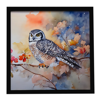 Northern Hawk Owl Framed Metal Print