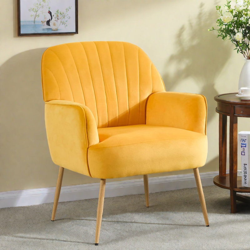 Chaises d'appoint luxueuses en velours, conception moderne avec pieds en métal pour les espaces de vie