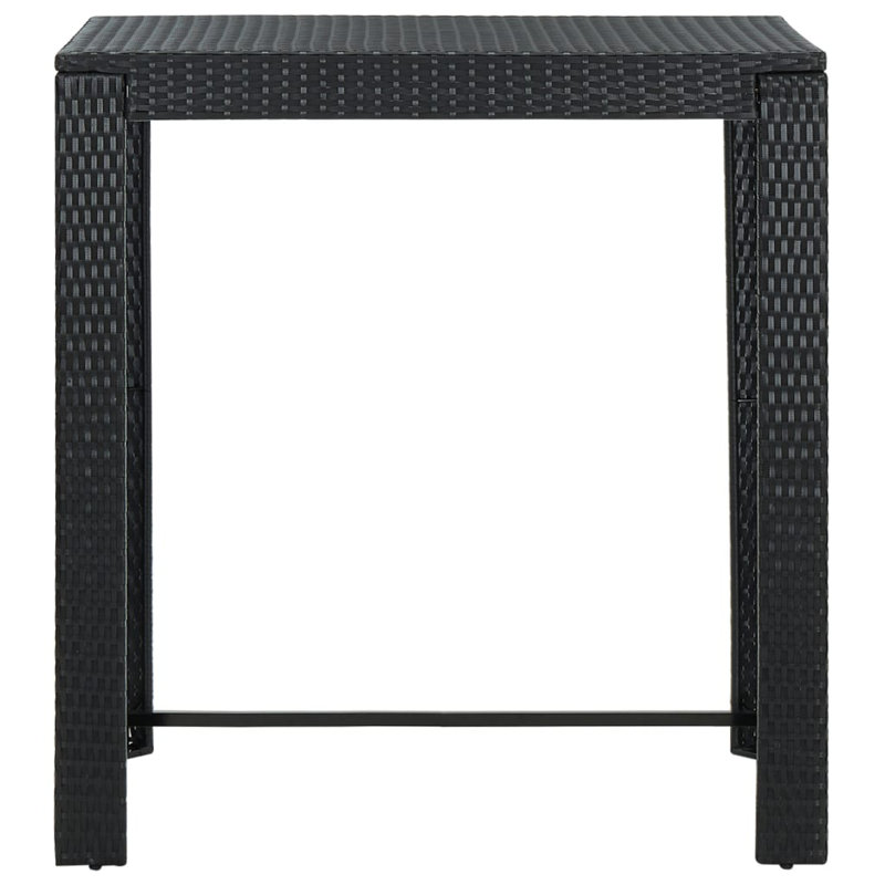 Adhithya Rectangular Metal Outdoor Bar Table , cm W 60.5cm cm D, 110.5cm H x 100cm W x 60.5cm D, Black
