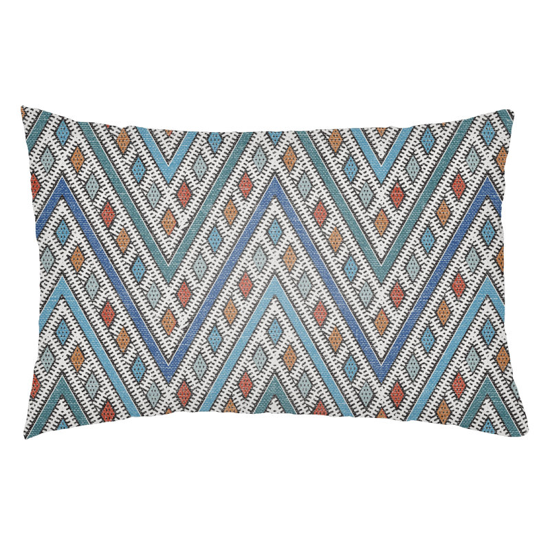 Lolita Leilani Indoor/Outdoor Lumbar Pillow, Royal Blue/Aqua