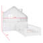 Lit maison avec fenêtre, tiroirs, tablettes, garde-corps et port USB-582269728
