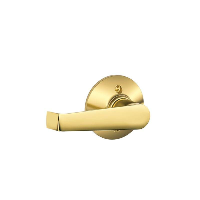 Elan Single Dummy Lever with Round Rosette, Bright Brass