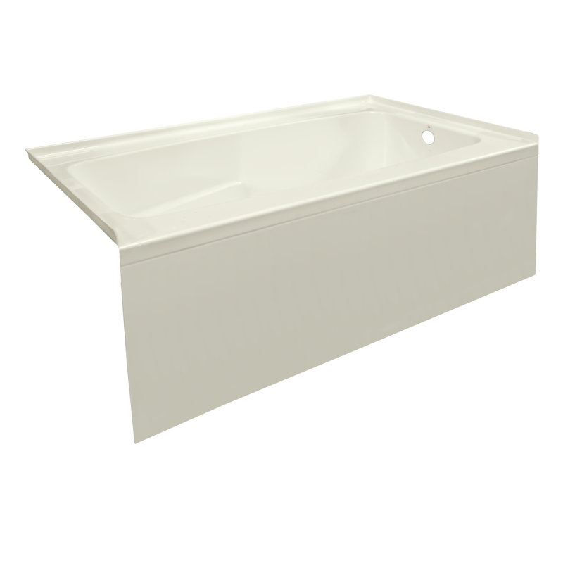 60'' x 30'' Soaking Acrylic Bathtub, Right, Biscuit