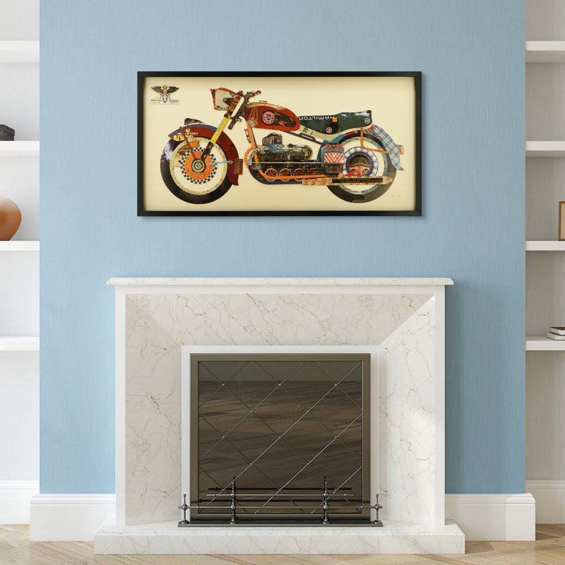 Holy Furious Motorbike Dimensional Collage Framed Graphic Art