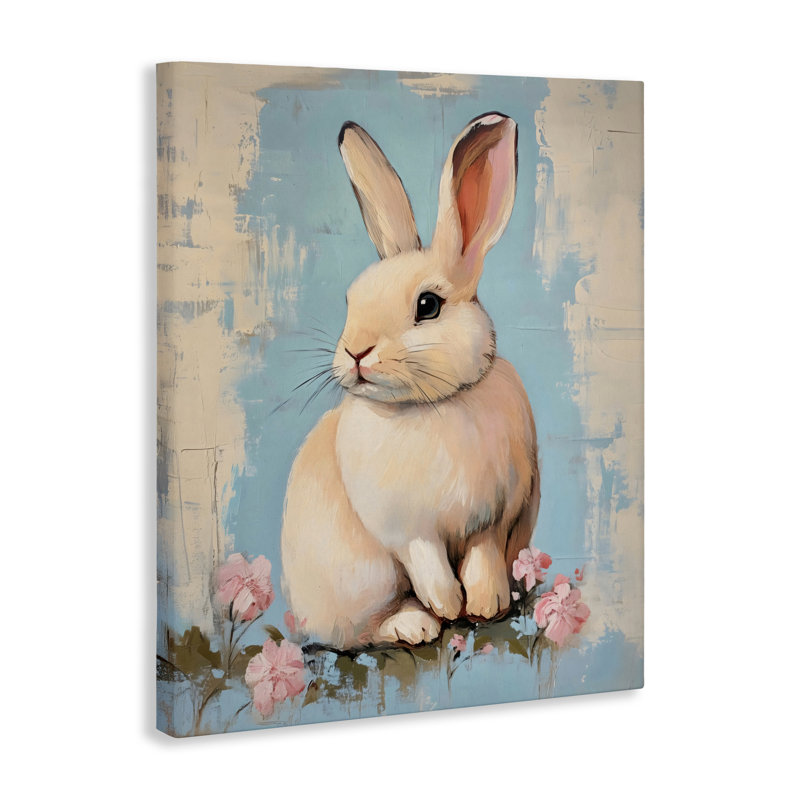 Toile de lapin de Pâques pastel vieilli, design par Arlington Prints, H 20 po x l 16 po