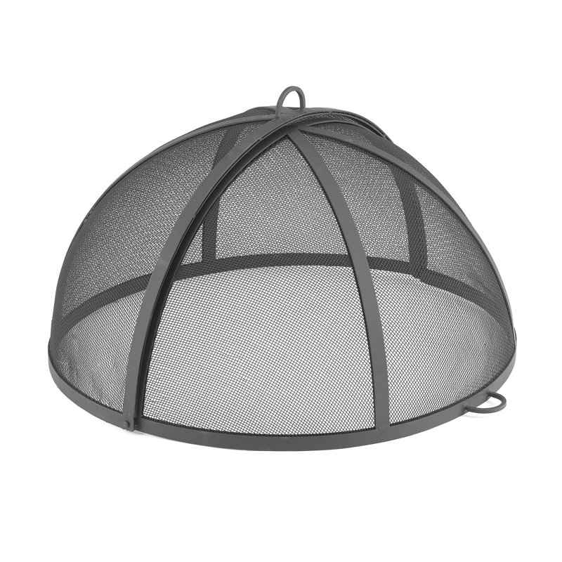 Medium Black Powder-Coated Steel Mesh Fire Pit Spark Screen