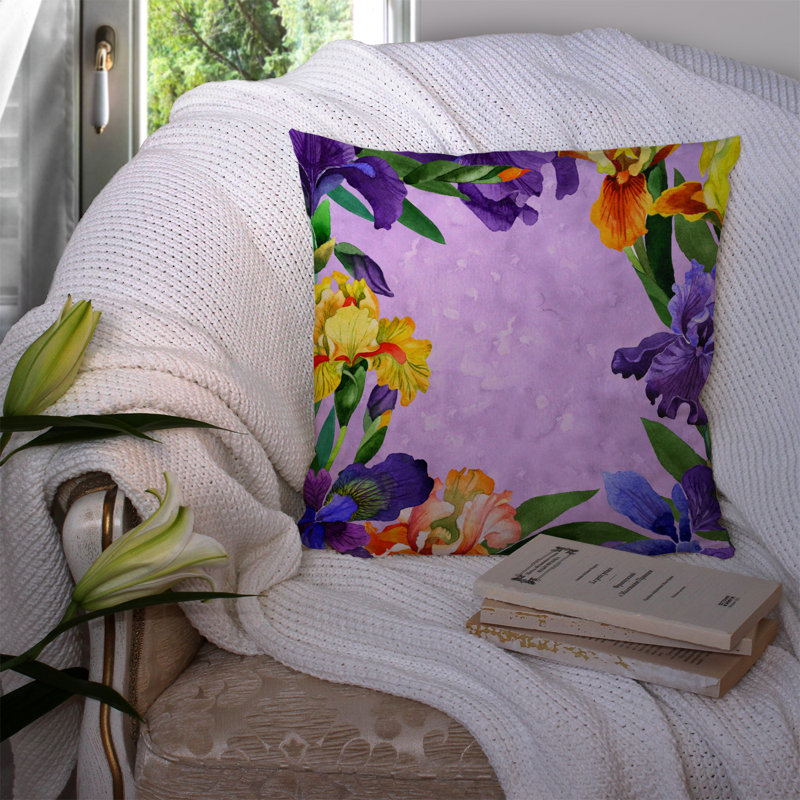 Coussin décoratif intérieur/extérieur irises, 14 po x 14 po