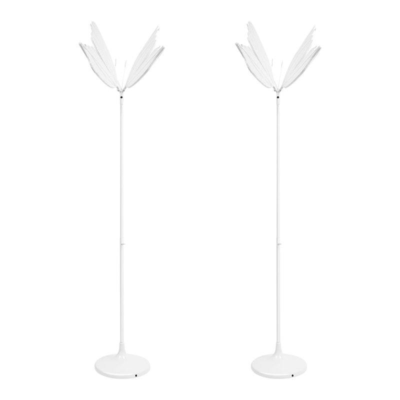 2Pcs Romantic Wedding Decoration Elegant Butterfly LED Floor Lamp Silver White Light for Wedding Christmas