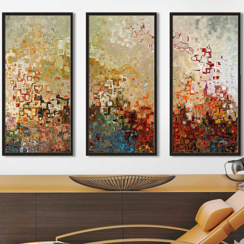 «Whereever you go» par Mark Lawrence, ensemble de 3 reproductions encadrées sur toile, H 41,5 po x l 64,5 po x P 2 po