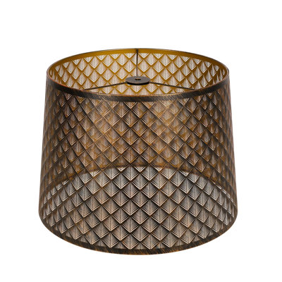 Metal Etching Process Large Lamp Shade,Drum Big Lampshades for Table Lamp and Floor Light, Arrow Design, 12x14x10 Inch, Spider