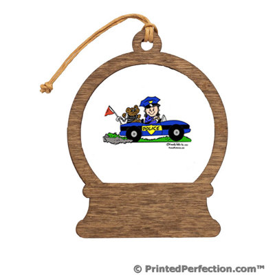 Personalized Future Police Officer - Female Snow Globe Shaped Christmas Ornament