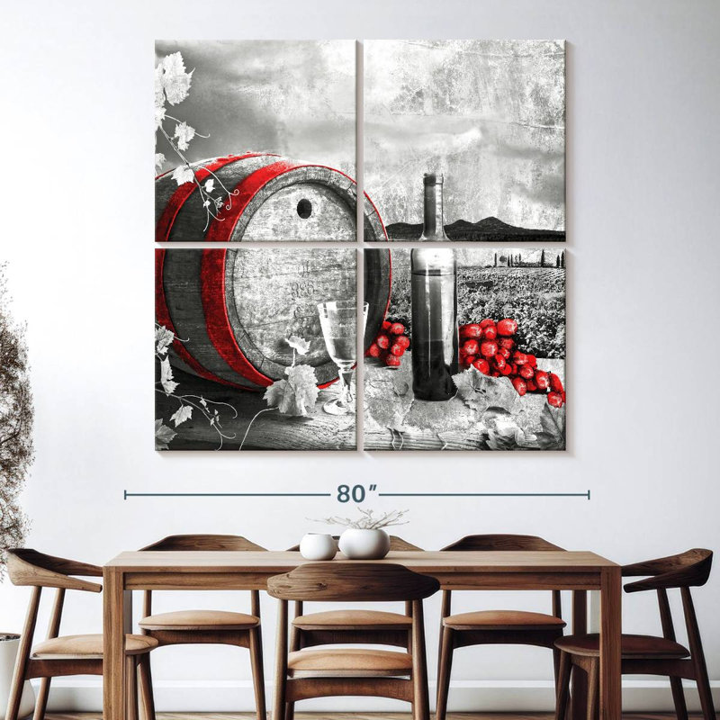 Yarlin Wine Barrel And Grapes Pop, 74" H x 74" W