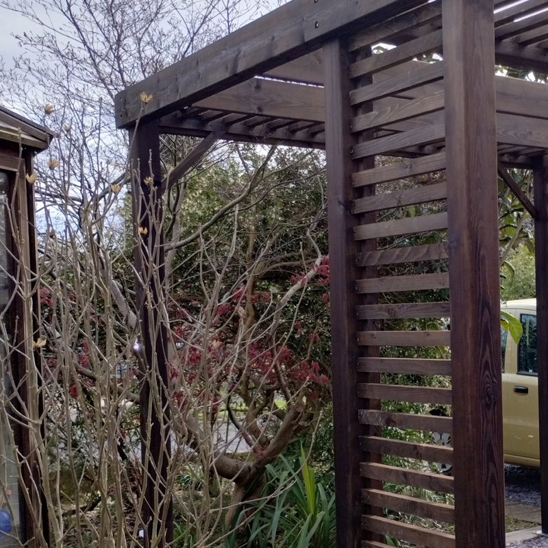 Asellus Wood Pergola - Rustic Brown, 12ft. W x 16ft. D