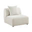Ensemble de canapés d'angle modulaires luxueux 4 pièces, fauteuils sans accoudoirs, coussins beiges rembourrés, mobilier de salon moderne en bois massif.