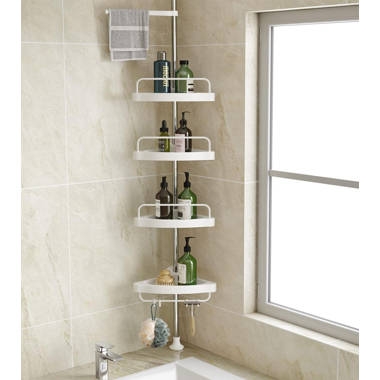 Rebrilliant Leenora Tension Pole Stainless Steel Shower Caddy