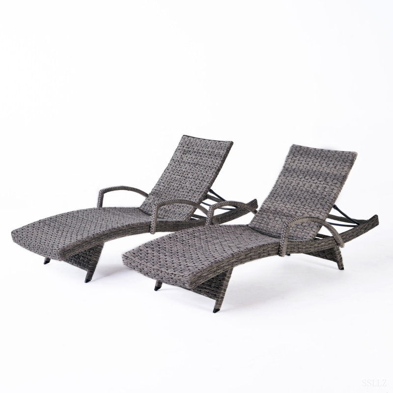 CRETE WICKER CHAISE LOUNGE, Brown