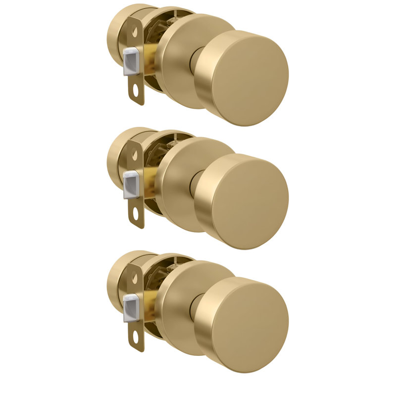 Poignées de porte Mega Poignées Buena Passage - Paquet de 3 boutons de porte réversibles pour l'intérieur