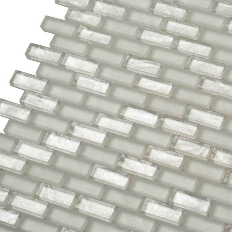 Glacier White Glass Mosaic Tile