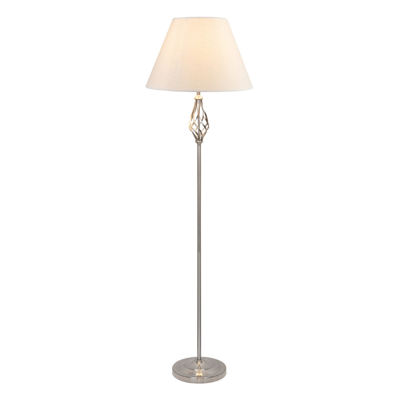 Bratton 155cm Traditional Twist Floor Lamp, Silver