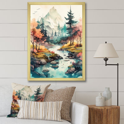 Colored Mountains and River III, reproduction d'art sur toile