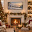 «Snowman and Lantern In Snowy Forest», art mural sur toile-958663129