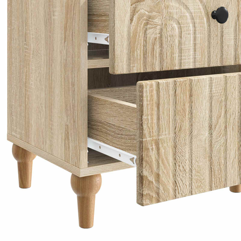 43cm W Manufactured Wood Bedside Table, Sonoma Oak