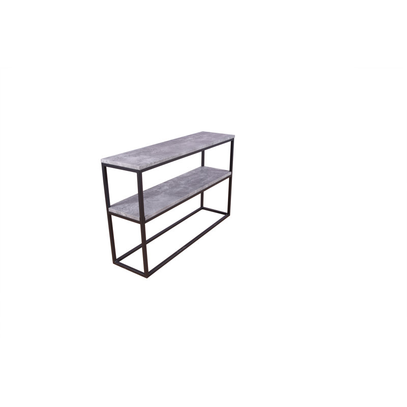 Derron Frame End Table, Concrete , Black