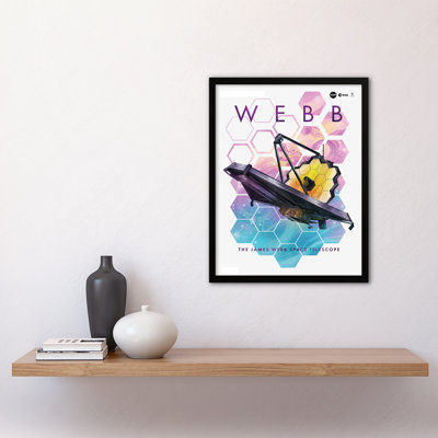 NASA James Webb Telescope 1st Anniversary White Space Aesthetic - Single Picture Frame Print