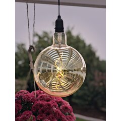 SOMMARLÅNKE LED pendant lamp, white/battery operated outdoor, 37/8