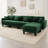 Boucle Fabric Convertible L-Shape Sectional Sofa With Shell-Shaped Armrests And Removable Ottoman, Cylindrical Legs-847287597