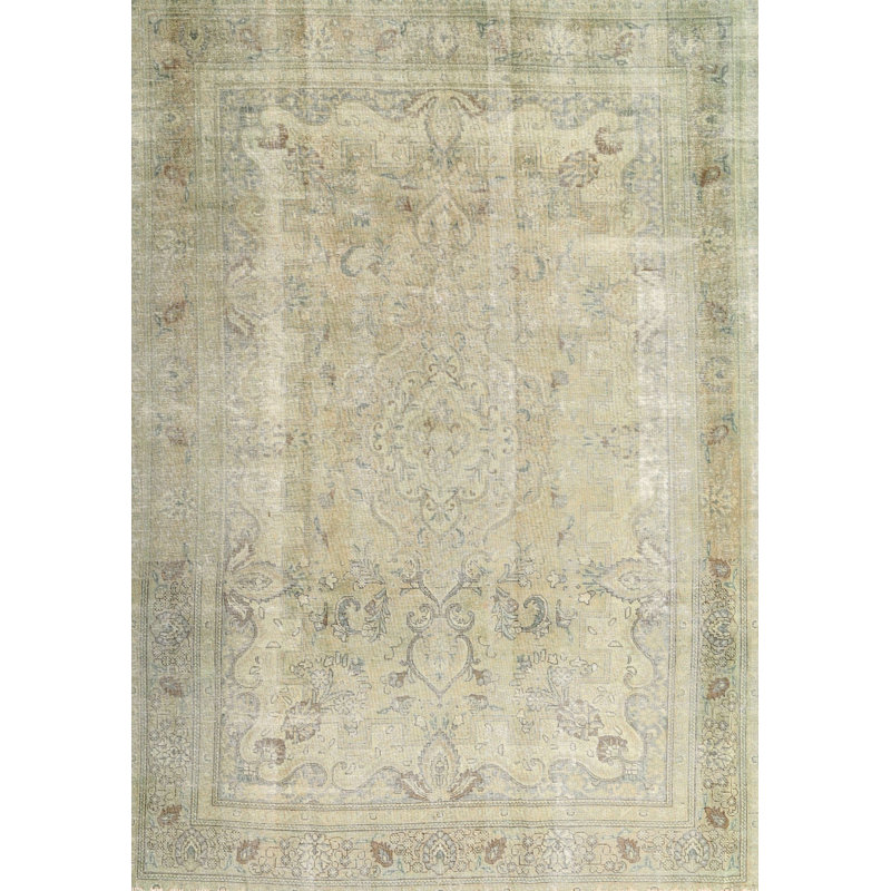 Laine crème/Tapis décoratif grise, Rectangle 6 pi x 9 pi