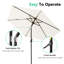 Parasol de table d'extérieur de 7,5 pi avec parasol de marche et manivelle - beige