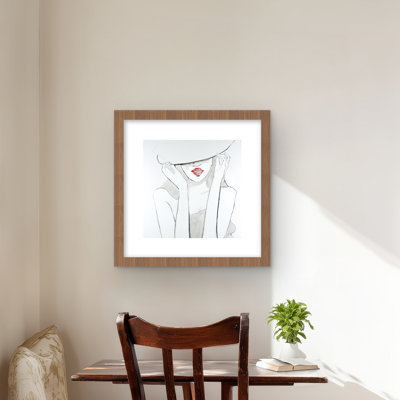 «Woman with Big Hat - Red Bathroom»