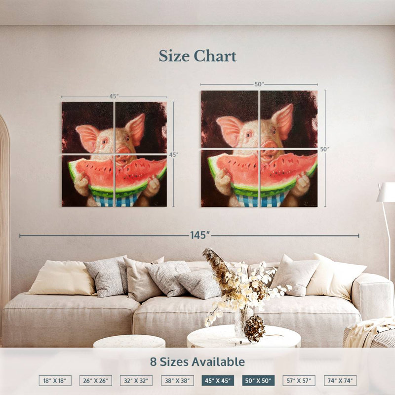 Ketti Pig Out, 50" H x 50" W